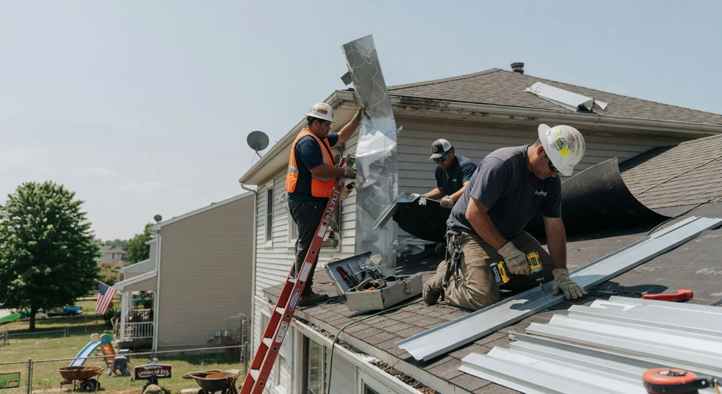 Storm Damage Metal Roof Repair in Newton Hamilton, PA